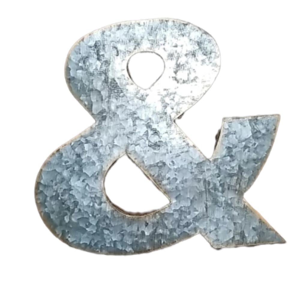 Galvanized "&" wall hanging